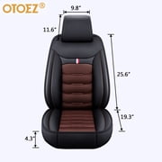 OTOEZ Car Seat Covers Full Set Leather Front and Rear Bench Backrest Seat Cover Set Universal Fit for Auto Sedan SUV Truck