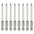 thumbnail image 1 of Uxcell 8pcs #1 Punta de Destornillador Phillips PH1 Vástago Hexagonal de 1/4" Longitud de 3" (75mm) Varilla de 0.16" Puntas Magnéticas de Cabeza Cruzada de Acero S2 Destornillador Industrial, 1 of 7