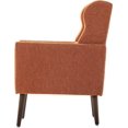thumbnail image 6 of Modern Accent Living Room Chairs Comfy Chenille Fabric Upholstered Foam Filled Mid Century Arm Chairs for Living Room, Reading Room, Bedroom,Orange, 6 of 9