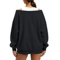 thumbnail image 4 of Cmtiyu Sweatshirts for Women Oversized Long Sleeve Crew Neck Pullover Tops Casual Loose Fit Off the Shoulder Sweatshirts S-XL, 4 of 9