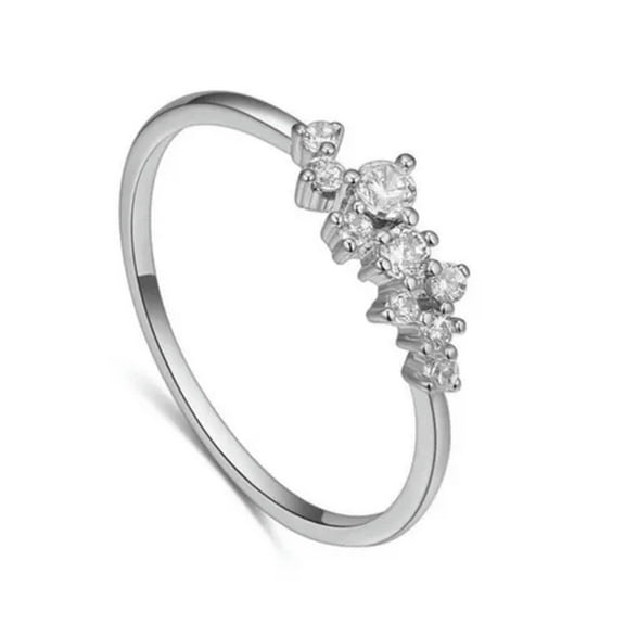 Elegant Women's 14k Gold Plated Engagement Ring Inlay Zircon Crystal Jewelry