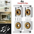 thumbnail image 2 of Goodhd 4pcs Chrome Mirror Wall Hanging Fixing Kit Frameless Clips Mounting Hanger Clamp, 2 of 4