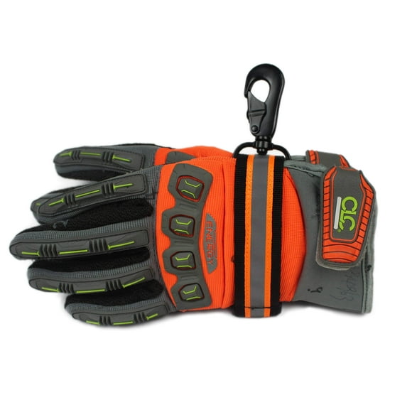 MELOTOUGH Sangle de Gant de Pompier Support de Gant avec Laisse de Gant Crochet Pivotant, Orange Réfléchissant pour Accès Rapide