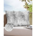 thumbnail image 6 of Pack of 2 Outdoor Pillow Covers, Grey Trees Forest Impressionist Oil Painting Art Waterproof Square Throw Pillowcase Cushion Decorative Pillow Covers for Couch Patio Tent, 26x26 in, 6 of 6