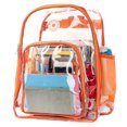 thumbnail image 2 of K-Cliffs Heavy Duty Clear Backpack High Quality See Through Student School Bookbag Deluxe Transparent Security Work Bag Travel Daypack Orange, 2 of 5