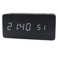 thumbnail image 1 of Wooden Digital Alarm Clock 8 Levels Adjustable Brightness Digital Clock with LED Time Date Temperature Display Sound Control Weekday/Weekend Mode for Bedroom Bedside Desk office, 1 of 9