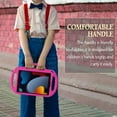 thumbnail image 6 of SUPNICE Kids Case for New iPad 10.2 Inch 2021/2020/2019 (9th/8th/7th Generation), Light Weight Shock Proof Handle Stand Shoulder Strap Kids Case for 2021/2020/2019 iPad 10.2, Pink, 6 of 10