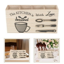 Soimiss Cutlery Holder For Countertop Kitchen Table Mat Multi Wood 1Pack