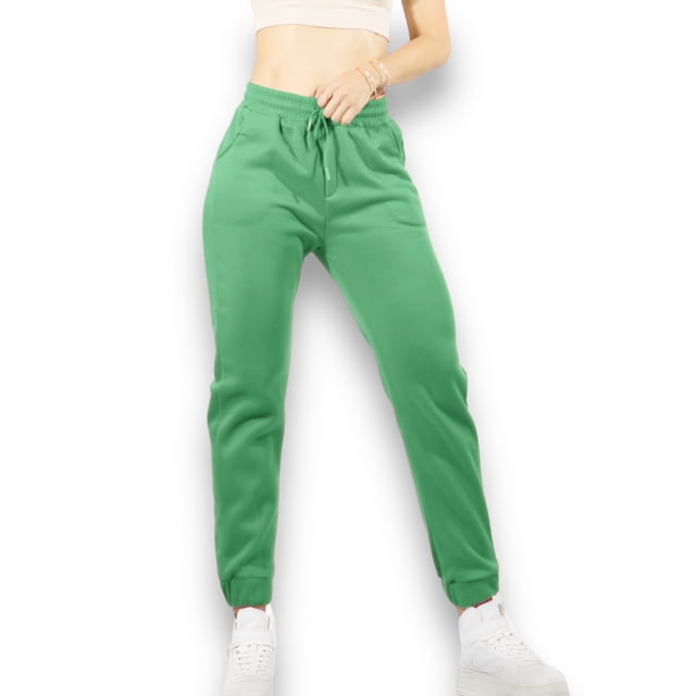 PANTS DE MUJER JOGGER VERDE PANTS DE TELA FELPA