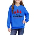thumbnail image 4 of Lorytime Kids Hoodies for Boys Girl Merry Christmas Sweatshirt Long Sleeve Pullover Drop Shoulder Festive Tops Blue, 4 of 4