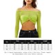 thumbnail image 2 of Sexy Casual Tops A Tipo Jersey transparente Camiseta con hombros descubiertos Top (Verde M) FLhrweasw Para estrenar, 2 of 9