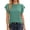 Z-Green17, variant on Women's Shirts O-Neck Fashion Casual Short Sleeve Solid Color With Hollow Out Design And Ruffle Detail Stylish And Comfortable Female Leisure Tops