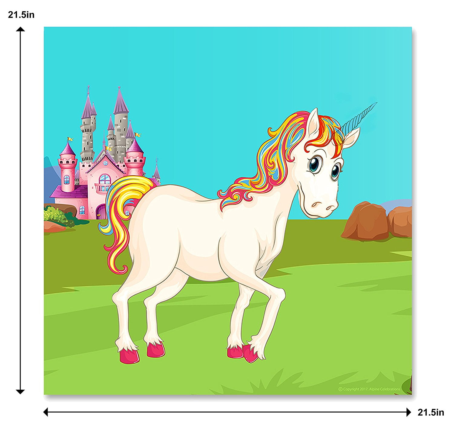 pin the horn on the unicorn ai fun rainbow kids birthday party game with extra free horns magical party supplies perfect to play with family and friends or use as decoration