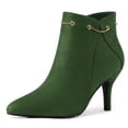 thumbnail image 1 of Unique Bargains Women's Pointy Toe Zipper Stiletto Heeled Ankle Booties, 1 of 7
