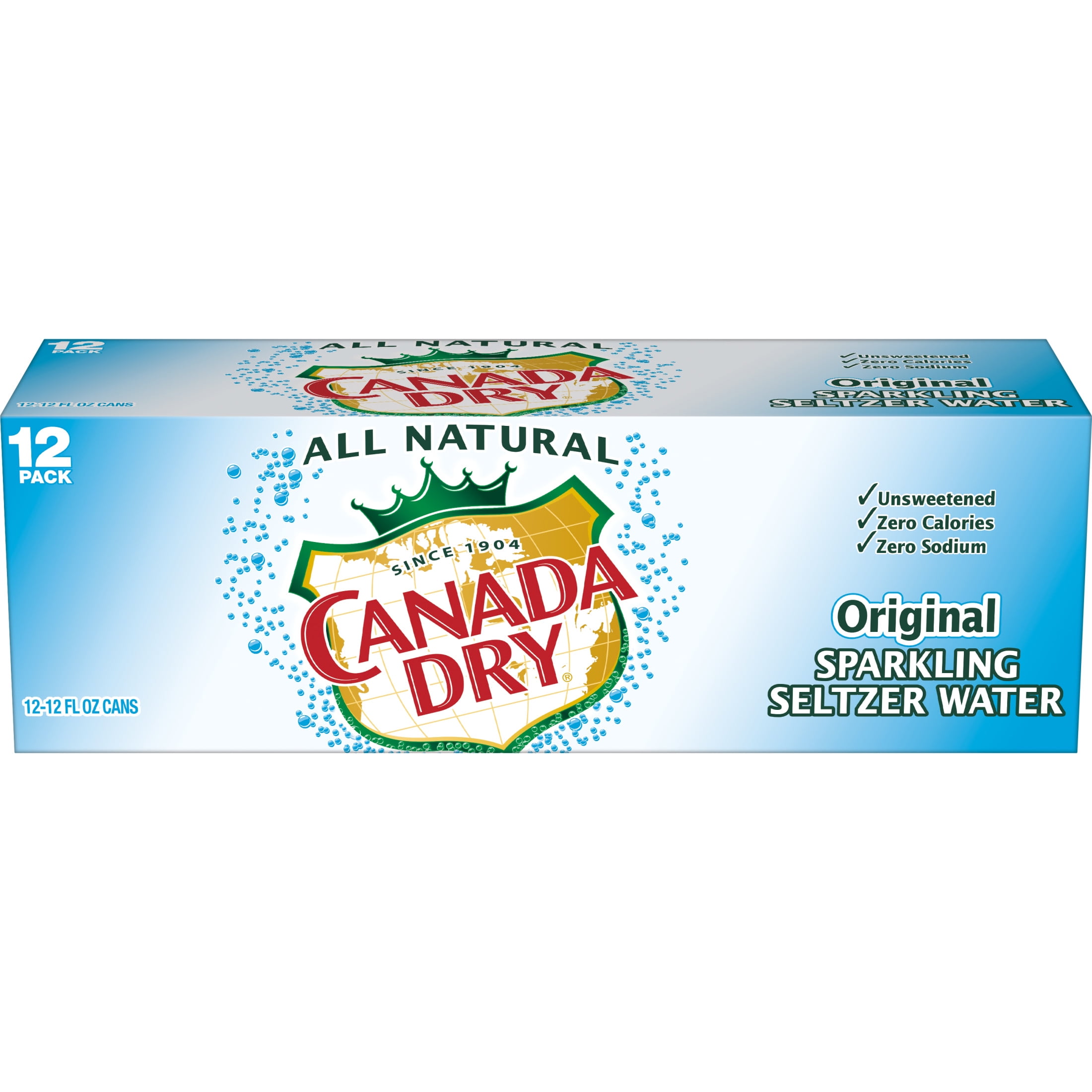 Canada Dry Original Sparkling Seltzer Water, 12 fl oz, 12 Pack Cans