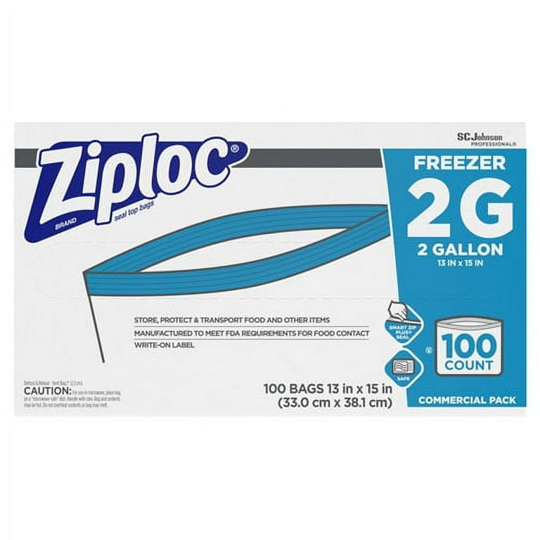 Double Zipper Freezer Bags, 1 gal, 2.7 mil, 10.56 Double Zipper Freezer Bags, 1 gal, 2.7 mil, 10.56