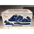thumbnail image 1 of 8.5 x 6.5 x 4 in. Porcelain Bonsai Pot, Blue & White - Rectangle, 1 of 1