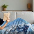 thumbnail image 3 of Winter Soft Flannel Fleece Throw Blanket, Rendition of Snowy Season of Year Frozen Pine Tree Snowflakes Falling, Cozy Plush for Indoor and Outdoor Use, 50" x 70", Blue White, by Ambesonne, 3 of 5