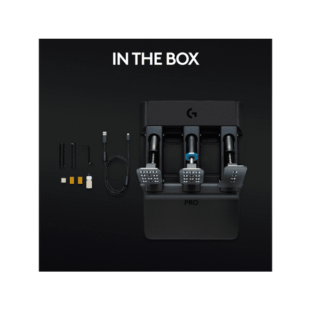Logitech - PRO Racing Simulator Pedals with 100kg Load Cell Brake - Black