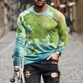 thumbnail image 1 of TIMIFIS T-Shirt pour Homme Classique Incontournable Chemises pour Hommes Hauts Décontractés Col Rond Chandail à Enfiler Manches Longues T-Shirt Hauts Été Vêtements Confortables Chemise à Imprimé Graphique Vintage-Greenfall, 1 of 5