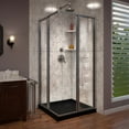 thumbnail image 3 of Cornerview 42 Inch D x 42 Inch W x 74-3/4 Inch H Framed Sliding Shower Enclosure with Corner Drain Shower Base, 3 of 11
