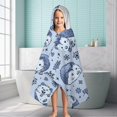 thumbnail image 6 of Blue Cute Hedgehog Hooded Bath Towel，60"x35" for Ages 3 To 12 Kids, Quick Dry Lightweight Soft Microfiber Hood Beach Towel Cover Up for Kids, 6 of 7
