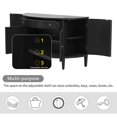 thumbnail image 4 of TUANLUO Curved Accent Cabinet, Corner Sideboard Cabinet, Modern Storage Cabinet with 4 Doors and Adjustable Shelves, Wood Accent Cabinet Furniture for Hallway Entryway Living Room, Black, 4 of 10
