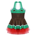 thumbnail image 4 of Aislor Girls Xmas Costume Sleeveless Stage Performance Dance Dress Holiday Birthday Brown 12, 4 of 7