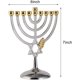 thumbnail image 2 of Dontodent Hanukkah Menorah 9 rama, tamaño completo plata sin deslustre, candelabro judío, 7 pulgadas de alto Kuyhfg Sin marca, 2 of 5