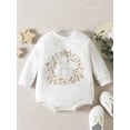 thumbnail image 2 of Faithtur Bébé Garçons Filles Romper, Manches Longues Col Rond Feux d'Artifice / Couronne Imprimé Body pour le Nouvel An, 2 of 9