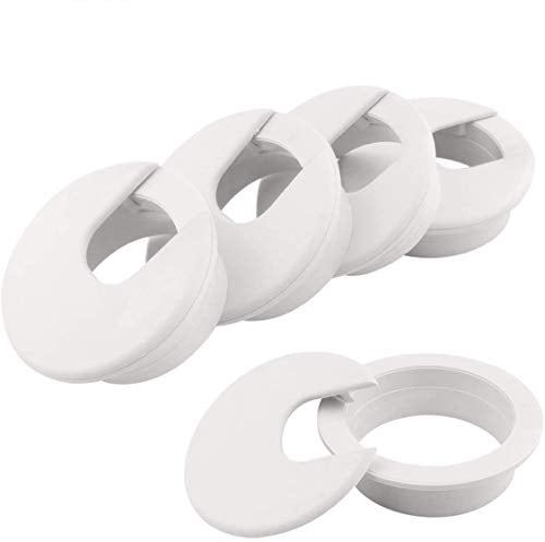 5 Pack Plastic Wire Cable Organizer Desk Grommet 2 White 