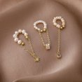 thumbnail image 2 of Pendientes con clip para la oreja con borlas de perlas de agua dulce y diseño de estilo, con temperamento de hada, uso versátil, 2 of 6