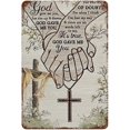 thumbnail image 1 of Retro Vintage Metal Tin Sign Christian God Gave Me You Vertical Couple Art Home Decor Jesus Love Christian Sign Poster for Home Garden Kitchen Bar Cafe Restaurant Garage Wall Decor 16x12 Inch, 1 of 4