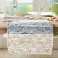 thumbnail image 2 of Fennco Styles Diamond Stripe Chindi Table Runner 16" W x 72" L - Navy Blue Woven Rustic Table Cover for Home, Dining Room Décor, Banquets, Family Gatherings, 2 of 3