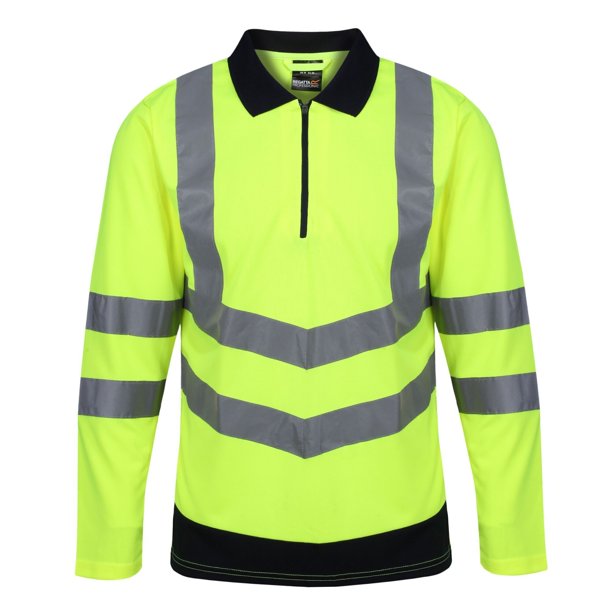 Regatta - Polo Alta Visibilidad para Hombre (Amarillo, Marino)