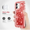 thumbnail image 5 of Designed for Apple iPhone 11 Heavy Duty Case, Heavy Duty Glitter Case for Girls Women Liquid Bling Sparkle Shining Glitter Luxury Shockproof Phone Case Cover for Apple iPhone 11,Red, 5 of 7