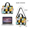 thumbnail image 3 of FORMRS 16" Laptop Bag Carrying Sleeve Case with Handle Travel Shoulder Briefcase, Yellow Checkered Pattern, 3 of 8