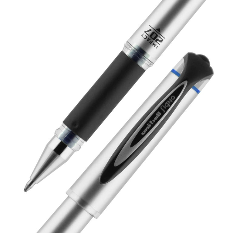 Uni-Ball 207 Impact Stick Gel Pen, Bold 1mm, Blue Ink, Black Barrel