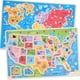 thumbnail image 1 of Montessori Mama Rompecabezas de madera para niños de 4 a 6 años Estados Unidos y Capitolios Mundo Continentes y océanos Juego combinado de rompecabezas para niños 2 rompecabezas para niños pequeños, 1 of 6