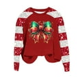 thumbnail image 4 of ZRGHAOYLQ Long Sleeve Sparkly Sequin Pullover Top Womens Christmas Bow Print Sweatshirt Christmas Crewneck Sweatshirts for Christmas Gifts Fall Winter Raglan Sleeve Christmas Holiday Shirts Tops, 4 of 5
