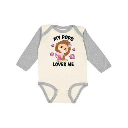 

Inktastic My Pops Loves Me with Bigfoot Girls Long Sleeve Baby Bodysuit