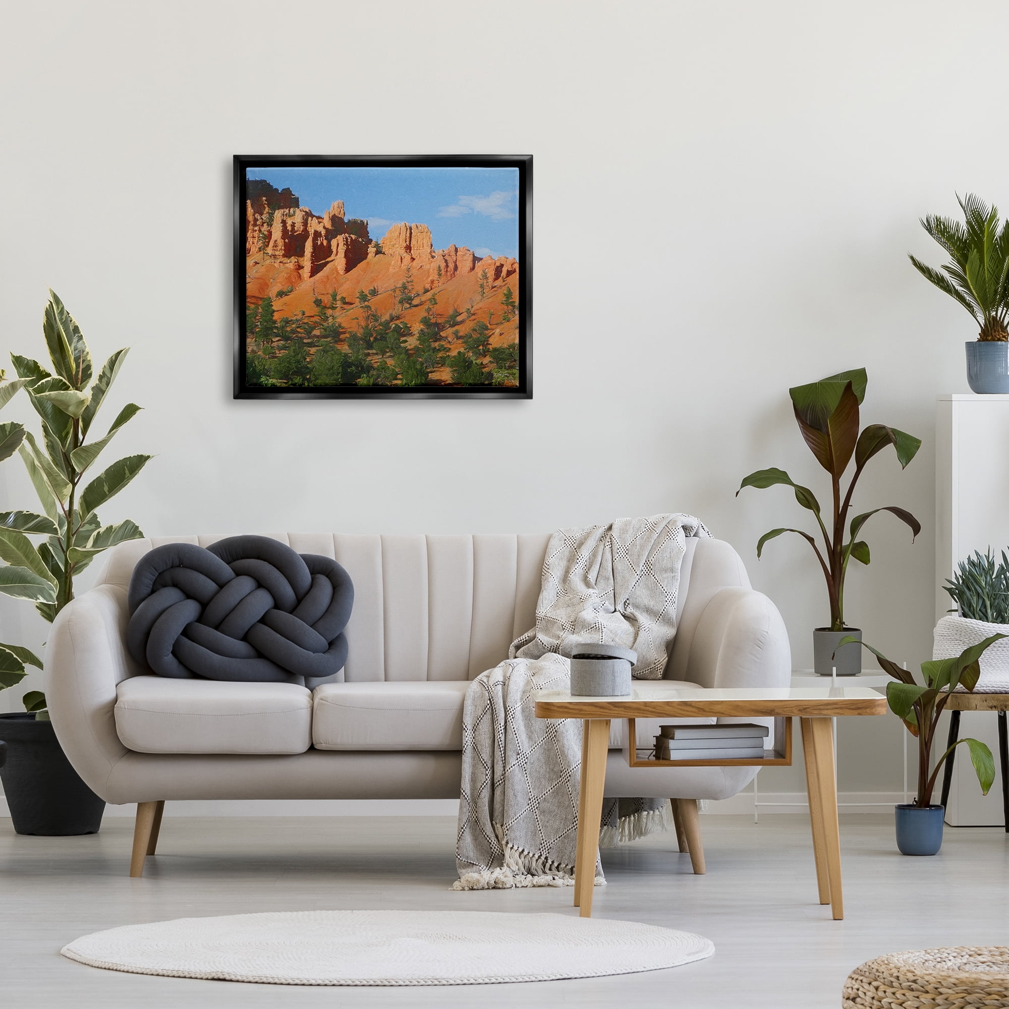 Stupell Desert Canyon Valley Slope Landscape Painting Black Floater Framed Art Print Wall Art