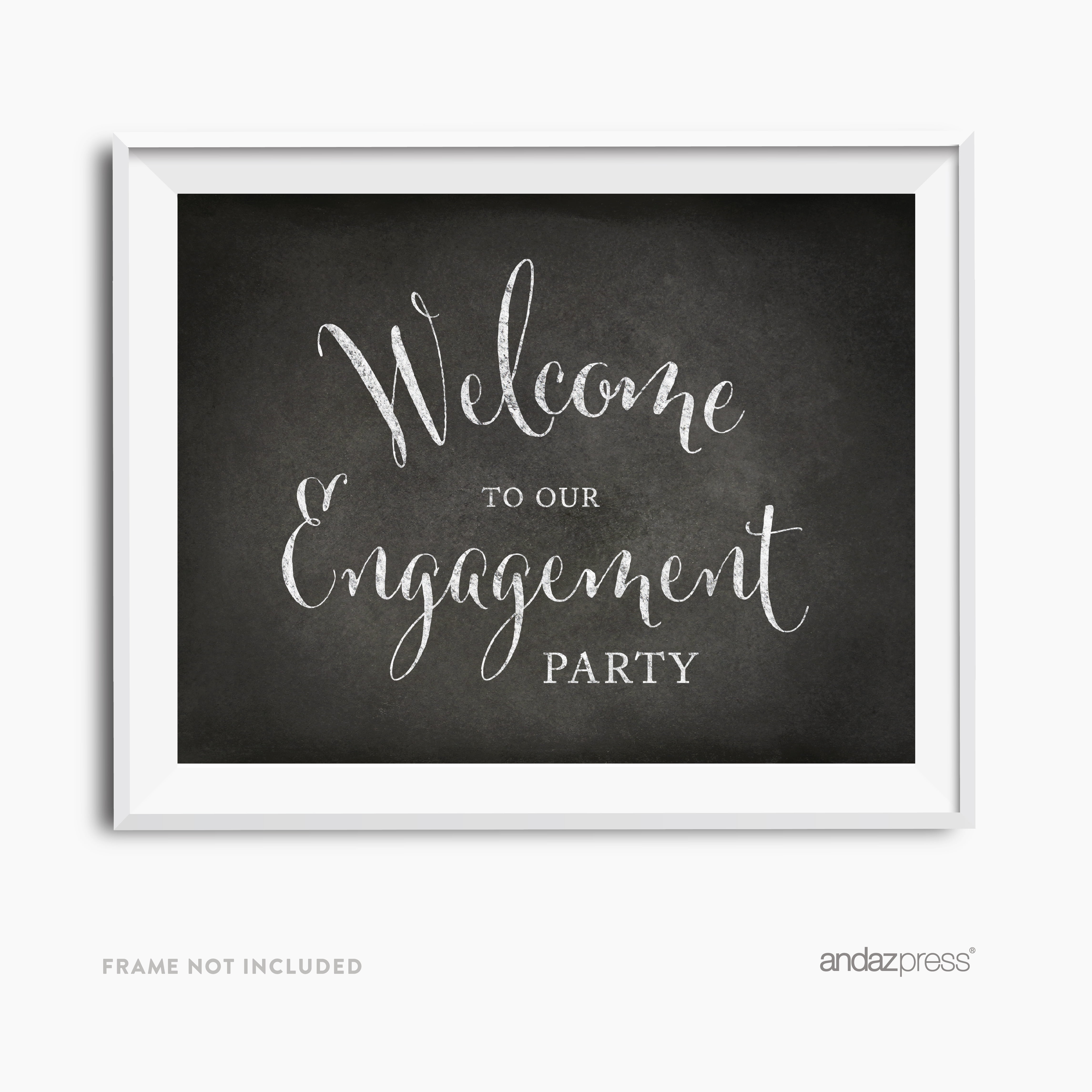Pretty Chalkboard Style Welcome To Our Engagement Party Wedding Sign