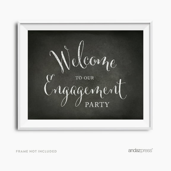 Welcome To Our Engagement Party Vintage Chalkboard Wedding Party Signs