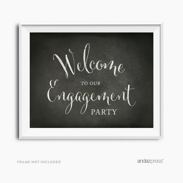 To Our Engagement Party Vintage Chalkboard Wedding Party Signs