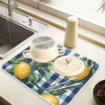 thumbnail image 2 of Yayeee Dish Drying Mat for Kitchen Counter 16" x 18" Microfiber Super Absorbent Coffee Decorative Pad, Cartoon Beige Lemon, 2 of 8