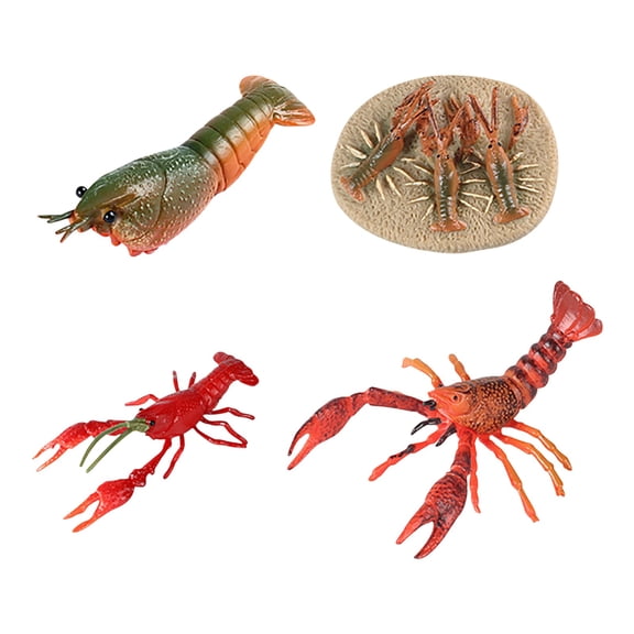 OAVQHLG3B Plastic Animals Figures Glue Cute Crayfish Ocean Animal Model Home Decoration Ornaments Gifts For Children Colorful Simulation Suit Model