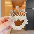 thumbnail image 3 of PearlScrunchies PrincessCrown Scrunchies PearlCrown PearlHair Tie Rhinestone Ponytail Holder PearlPonytail Holder, 3 of 8