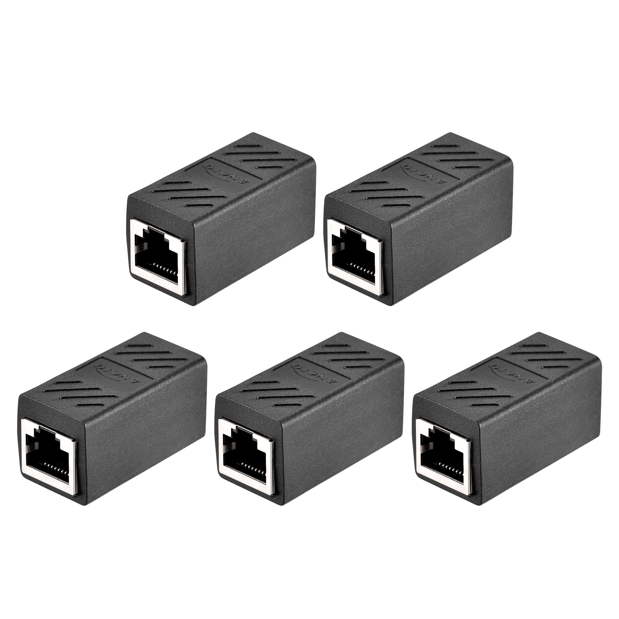 RJ45 Coupler, in Line Coupler Cat6 Cat5 Cable Black 5Pcs