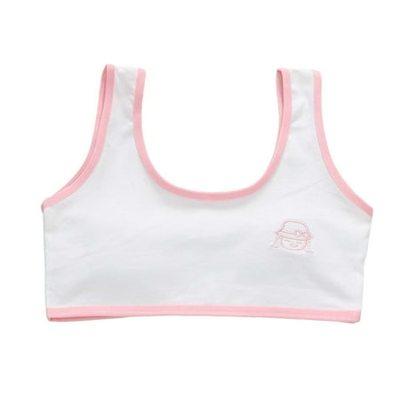 Sports Bras Kids Crop Top Bra Seamless Sports Bra Training Camisole Style Lightweight Kids Underwear Orange 9 Years-13 Years